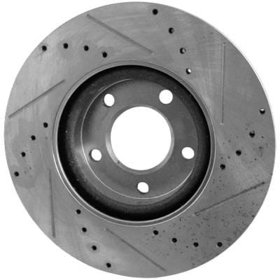 New Cross-Drilled And Slotted Brake Disc Compatible With Mazda 3 S 4 Cyl 2.5L 5 Gt 4 Cyl 2.5L 5 thumbnail 3