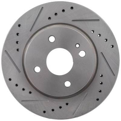 New Cross-Drilled And Slotted Brake Disc Compatible With Mazda 2 Touring 4 Cyl 1.5L 2 Gs 4 Cyl 1.5L