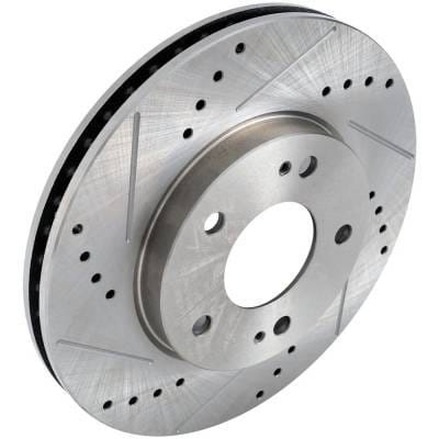 New Cross-Drilled And Slotted Brake Disc Compatible With Chrysler Dodge Mitsubishi Eclipse Spyder Gs thumbnail 5