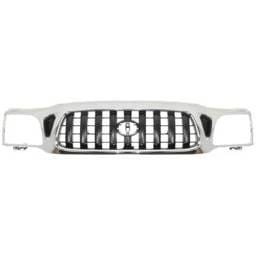 New Chrome Shell Grille Assembly Compatible With Toyota Tacoma Base 4 Cyl 2.7L Tacoma Pre Runner 4