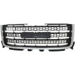 New Chrome Shell Grille Assembly Compatible With Gmc Sierra 2500 Hd Denali 8 Cyl 6.6L Sierra 2500 Hd