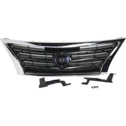 New Chrome Shell Grille Assembly Compatible With Nissan Sentra Sr 4 Cyl 1.8L 2013-2015 Ni1200253
