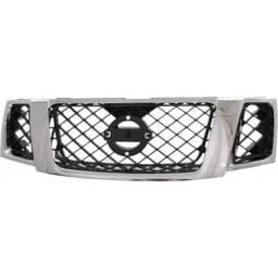 New Chrome Shell Grille Assembly Compatible With Nissan Pathfinder Se 8 Cyl 5.6L Pathfinder Se