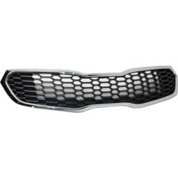 New Chrome Shell Grille Assembly Compatible With Kia Forte Lx 4 Cyl 1.8L Forte Sx 4 Cyl 2.0L Forte