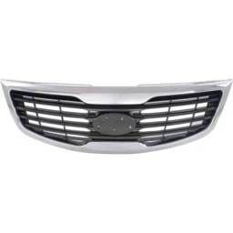 New Chrome Shell Grille Assembly Compatible With Kia Sportage Lx 4 Cyl 2.4L Sportage Ex 4 Cyl 2.4L