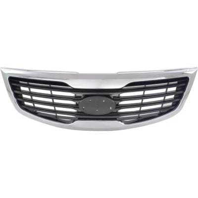 New Chrome Shell Grille Assembly Compatible With Kia Sportage Lx 4 Cyl 2.4L Sportage Ex 4 Cyl 2.4L