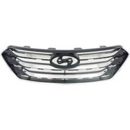 New Black Grille Assembly Compatible With Hyundai Santa Fe Sport Premium 4 Cyl 2.0L Santa Fe Sport