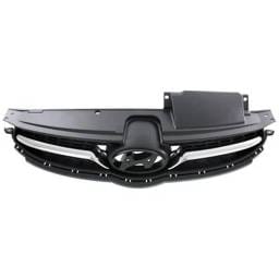 Gray With Chrome Grille Assembly Compatible With Hyundai Elantra Limited 4 Cyl 1.8L 2011-2013