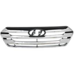 New Chrome Shell Grille Assembly Compatible With Hyundai Santa Fe Sport Base 4 Cyl 2.4L Santa Fe