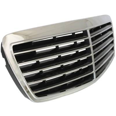 New Chrome Shell Grille Assembly Compatible With Mercedes Benz E320 Base 6 Cyl 3.2L E350 Base 6 Cyl thumbnail 5