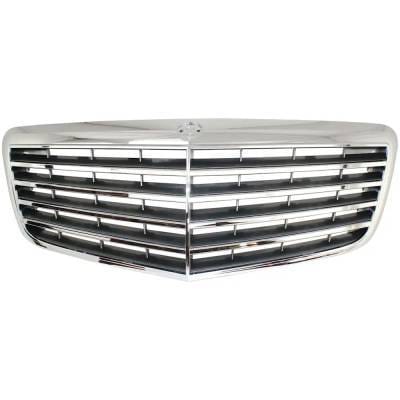 New Chrome Shell Grille Assembly Compatible With Mercedes Benz E550 Base 8 Cyl 5.5L E280 4Matic 6