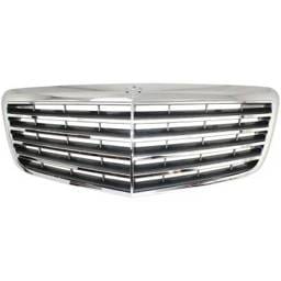 New Chrome Shell Grille Assembly Compatible With Mercedes Benz E320 Bluetec 6 Cyl 3.0L E63 Amg Base