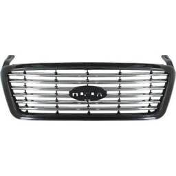 Black Shell Grille Assembly Compatible With Ford F-150 Harley-Davidson Edition 8 Cyl 5.4L 2006-2008