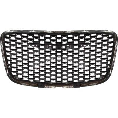 New Black Grille Assembly Compatible With Chrysler 300 Limited 6 Cyl 3.6L 300 C 8 Cyl 6.4L 300 S 8 thumbnail 9