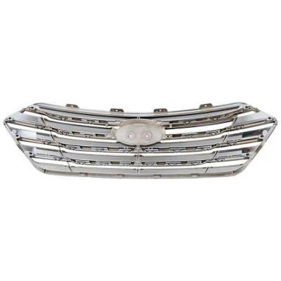 New Chrome Grille Assembly Compatible With Hyundai Santa Fe Se 6 Cyl 3.3L Santa Fe Gls 6 Cyl 3.3L thumbnail 7