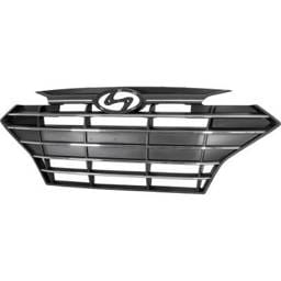 New Black Shell Grille Assembly Compatible With Hyundai Elantra Preferred 4 Cyl 2.0L Elantra