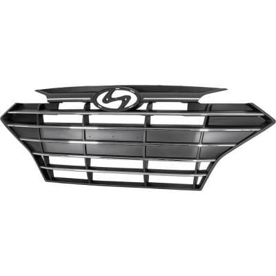 New Black Shell Grille Assembly Compatible With Hyundai Elantra Preferred 4 Cyl 2.0L Elantra Eco 4
