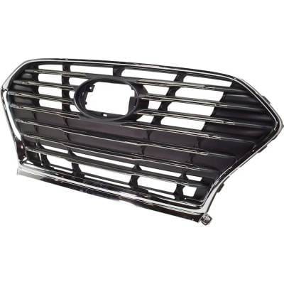 New Chrome Shell Grille Assembly Compatible With Hyundai Sonata Plug-In Hybrid 4 Cyl 2.0L Sonata thumbnail 3