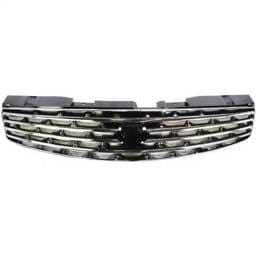 New Chrome Shell Grille Assembly Compatible With Infiniti G35 Base 6 Cyl 3.5L 2003-2007 By