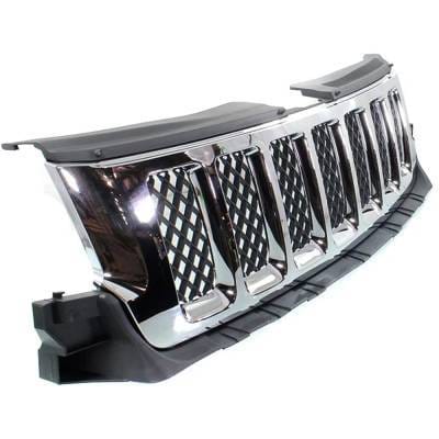 New Chrome Shell Grille Assembly Compatible With Jeep Grand Cherokee Overland 6 Cyl 3.6L Grand thumbnail 5
