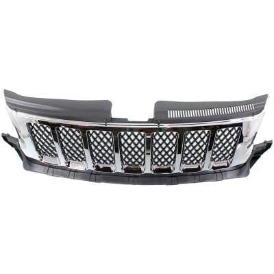 New Chrome Shell Grille Assembly Compatible With Jeep Grand Cherokee Overland Summit 6 Cyl 3.6L thumbnail 7
