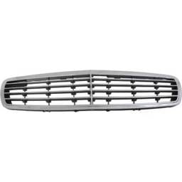 New Chrome Shell Grille Assembly Compatible With Mercedes Benz E320 Base 6 Cyl 3.2L E350 Base 6 Cyl