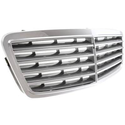 New Chrome Shell Grille Assembly Compatible With Mercedes Benz C32 Amg Base 6 Cyl 3.2L C240 4Matic 6 thumbnail 5