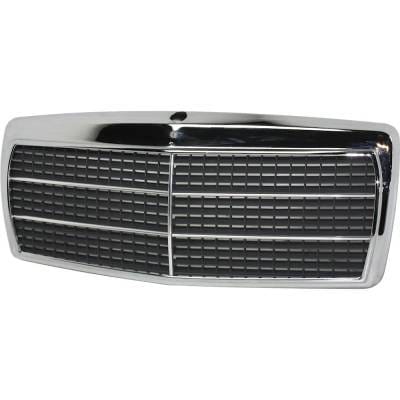 New Chrome Shell Grille Assembly Compatible With Mercedes Benz 190E 2.3 4 Cyl 2.3L 190D 2.2 4 Cyl