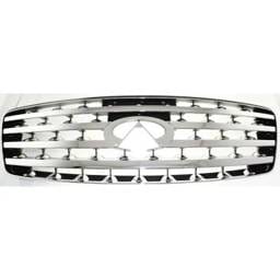 Chrome Grille Assembly Compatible With Infiniti Fx35 Base 6 Cyl 3.5L Fx45 Base 8 Cyl 4.5L 2003-2005
