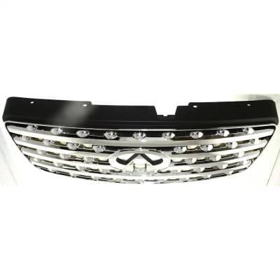 Chrome Grille Assembly Compatible With Infiniti Fx35 Base 6 Cyl 3.5L Fx45 Base 8 Cyl 4.5L 2003-2005 thumbnail 9