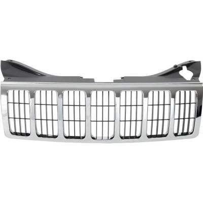 New Chrome Grille Assembly Compatible With Jeep Grand Cherokee Laredo 6 Cyl 3.7L Grand Cherokee thumbnail 3
