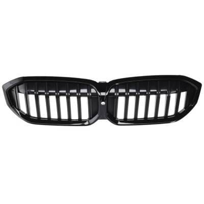 New Bright Black Grille Assembly Compatible With Bmw 330I Base 4 Cyl 2.0L 330I Xdrive Base 4 Cyl
