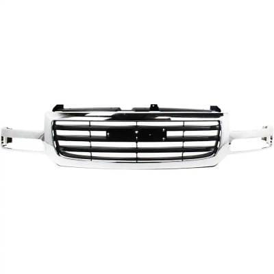 New Chrome/Painted Black Grille Assembly Compatible With Gmc Sierra 1500 Hybrid 8 Cyl 5.3L Sierra