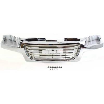 New Chrome/Horizontal Bar Grille Assembly Compatible With Gmc Canyon Z71 Sle 5 Cyl 3.5L Canyon Sl 5
