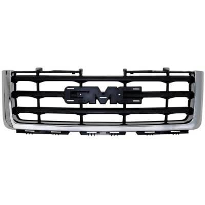 New Chrome Shell Grille Assembly Compatible With Gmc Sierra 1500 Sle 8 Cyl 6.2L Sierra 1500 Sle 8 thumbnail 3