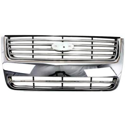 New Chrome/Painted Black Grille Assembly Compatible With Ford Explorer Xlt 8 Cyl 4.6L Explorer