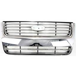 New Chrome Shell Grille Assembly Compatible With Ford Explorer Limited 8 Cyl 4.6L Explorer Xlt 6 Cyl
