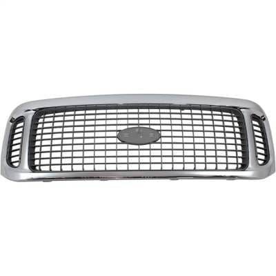 New Chrome Shell Grille Assembly Compatible With Ford Excursion Xls 10 Cyl 6.8L Excursion Limited 8