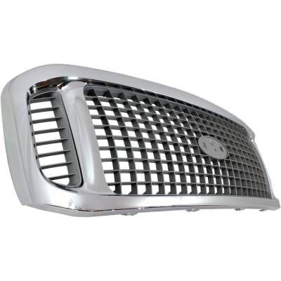 New Chrome Shell Grille Assembly Compatible With Ford Excursion Limited 8 Cyl 7.3L Excursion Eddie thumbnail 5