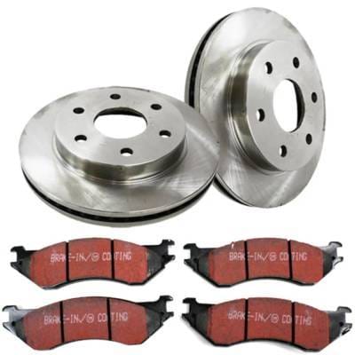 New Aramid Fiber Brake Disc And Pad Kit Compatible With Ford F-150 Heritage Xlt 6 Cyl 4.2L F-250 Xlt