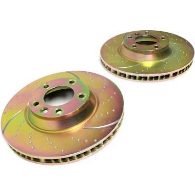New Dimpled Brake Disc Compatible With Audi Porsche Volkswagen Touareg Execline 6 Cyl 3.0L Touareg thumbnail 5