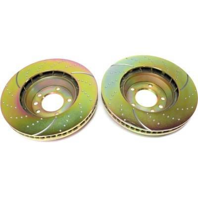 New Dimpled Brake Disc Compatible With Audi Porsche Volkswagen Touareg Execline 6 Cyl 3.0L Touareg thumbnail 9