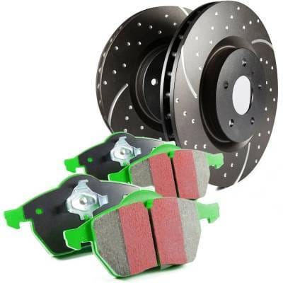 New Dimpled And Slotted Brake Disc And Pad Kit Compatible With Bmw X5 Xdrive35d 6 Cyl 3.0L X5