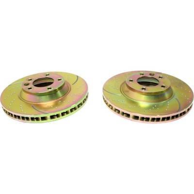 New Dimpled Brake Disc Compatible With Audi Porsche Volkswagen Touareg Wolfsburg Edition 6 Cyl 3.6L thumbnail 7