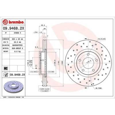 New Cross-Drilled Brake Disc Compatible With Mazda 5 Touring 3 Sp23 3 S 5 Sport 5 Grand Touring thumbnail 3