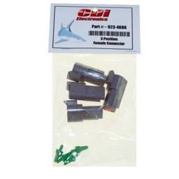 3-Pin Deutsch Receptacle With W3s Wedge Lock Dt06-3S Housing 4-Pack Compatible With 1996-2017