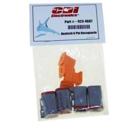 6-Pin Receptacle Deutsch Connector Ip67 With Locking Wedge Marine Waterproof For Engine Harness