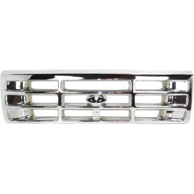 New Chrome Grille Assembly Compatible With Ford F-350 Base 8 Cyl 7.5L F-59 Commercial Stripped