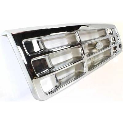 New Chrome Grille Assembly Compatible With Ford F-350 Base 8 Cyl 7.5L F-59 Commercial Stripped thumbnail 5