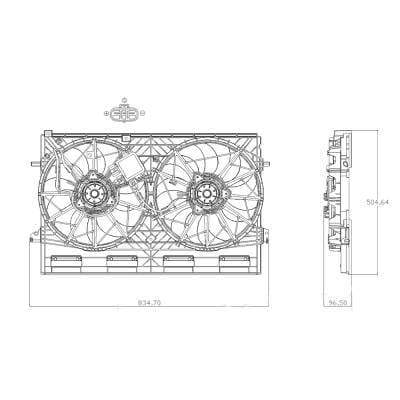 Radiator Fan Assembly Compatible With 2021-2023 Nissan Rogue 2.5L I4 181Hp Replaces 21481-6Ra0a
